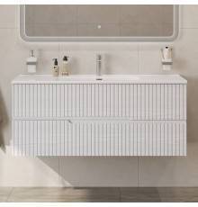 Тумба с раковиной Cezares Duet 120 ясень белый софт, раковина Cezares CZR-8095-120