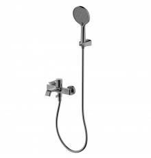 Смеситель для ванны с душевым гарнитуром, метал Gun metal, AQUAme Asti AQM6412GM