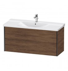 Duravit XViu Тумба подвесная 121x46.9x56.5см, с раковиной, 2 ящика, цвет: walnut dark/черный матовый. 2332120000,  XV41180B221
