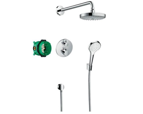 Hansgrohe Croma S Душевая система, верхний душ 18,7см., смеситель термостатический, с ручным душем, цвет: хром. 27295000 Hansgrohe Croma S Душевая система, верхний душ 18,7см., смеситель термостатический, с ручным душем, цвет: хром. 27295000