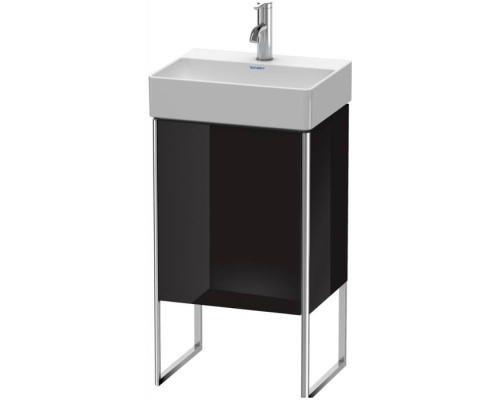 Duravit XSquare Тумба напольная, 43.4х34х73.9см, с раковиной, 1 стек полка, 1 дверца правая, цвет: черный глянц. 0732450071,  XS4441R4040