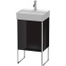 Duravit XSquare Тумба напольная, 43.4х34х73.9см, с раковиной, 1 стек полка, 1 дверца правая, цвет: черный глянц. 0732450071,  XS4441R4040