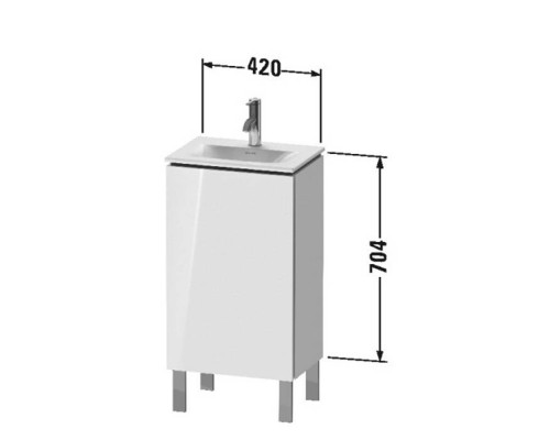 Duravit L-Cube База напольная 44x31.1x70.4см с раковиной, 1 стеклянная полка, 1 дверца, петли справа, цвет: глянцевый белый. LC6580R2222,  07334500411