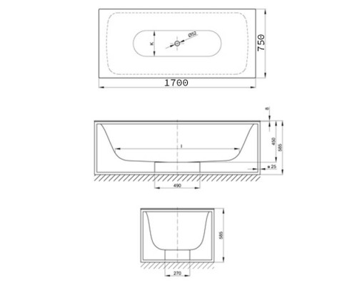 Bette Lux SHAPE Ванна прямоугольная отдельностоящая, 170x75x45см покрыта эмалью снаружи и изнутри, BetteGlasurreg; Plus, цвет: белый. B631-901cr,  3451-000 PLUS