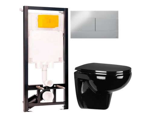 Комплект Унитаз подвесной Wanfald Lauta 47374100005 черный + Инсталляция OLI 80 ECO Sanitarblock mechanic 3 в 1 с кнопкой смыва Комплект Унитаз подвесной Wanfald Lauta 47374100005 черный + Инсталляция OLI 80 ECO Sanitarblock mechanic 3 в 1 с кнопкой смыва