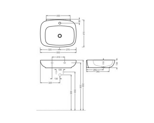 Artceram Dial Раковина 60x47см., подвесная/накладная, 1 отв., цвет: белый. DAL001 01 00 Artceram Dial Раковина 60x47см., подвесная/накладная, 1 отв., цвет: белый. DAL001 01 00