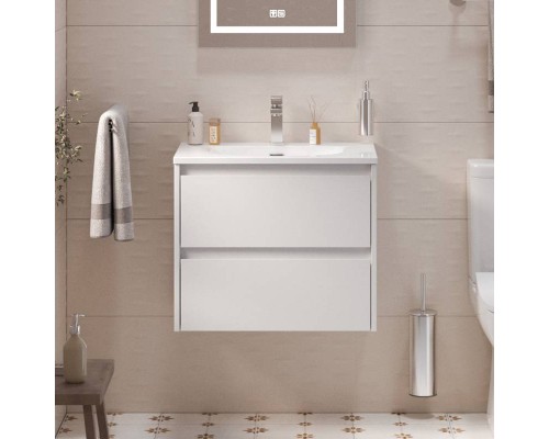 Тумба с раковиной BelBagno Kraft 39 60 bianco opaco, раковина BB-8099-3-60
