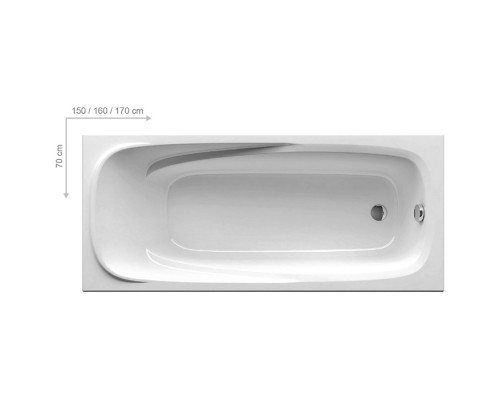 Ravak Vanda II Ванна 170х70см, встраиваемая, цвет: белый. CP21000000