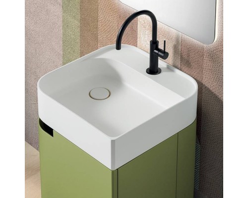Oasis Profilo Комплект мебели, тумба с 1 дверцей, и раковиной на 1 отв., зеркало 50х100см., с светодиодной подсветкой с сенсорным выключателем и диммированием, цвет: Mint/белый. 0FRSP050, 0PFBFS0451D1 Oasis Profilo Комплект мебели, тумба с 1 дверцей, и раковиной на 1 отв., зеркало 50х100см., с светодиодной подсветкой с сенсорным выключателем и диммированием, цвет: Mint/белый. 0FRSP050, 0PFBFS0451D1