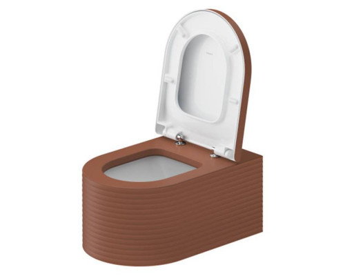 Duravit Millio Унитаз подвесной, 37х57см.,  декор Grooves, крепление в компл., цвет: матовая корица. 250509FC