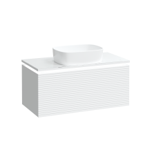 Тумба с раковиной STWORKI Рандерс 100 белая, подвесная, с подсветкой, раковина Берген S21410WH