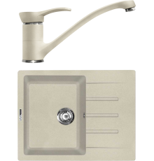 Комплект Мойка кухонная Lava L1.CRE crema + Смеситель SG04 CRE crema