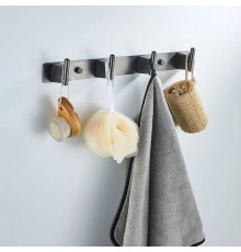 Крючки для ванной и кухни / планка с 4 крючками Shevanik SG5741T, оружейная сталь