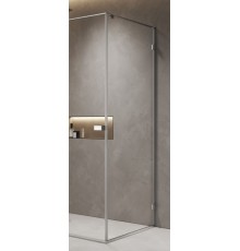 Боковая панель 800х2000 мм, стекло 8 мм, прозрачное, EasyClean, цвет профиля хром AQM7409-8