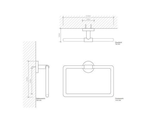 Decor Walther Basic HTR Полотенцедержатель кольцо 21см., подвесной, цвет: черный матовый. 0531260 Decor Walther Basic HTR Полотенцедержатель кольцо 21см., подвесной, цвет: черный матовый. 0531260