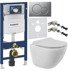Комплект Унитаз подвесной BelBagno Amanda BB051CHR безободковый + Крышка BB2034SC с микролифтом + Инсталляция Geberit Duofix UP 320 111.300.00.5 + Кнопка Sigma 01 115.770.JQ.5 лакированная, матовый хром + Крепления 111.815.00.1 к стене + Шумоизоляция 156.
