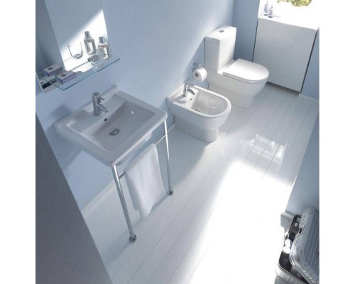 Duravit Starck 3 Консоль металлическая 48x46.5см, с раковиной на 1 отв., напольная, цвет: белый/хром. 0030641000,  0303480000