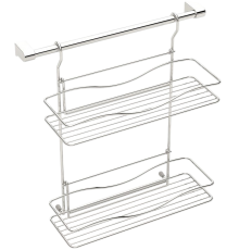 Полка Tekno-tel MG042 с рейлингом, 2 яруса, хром