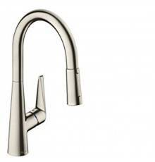 Hansgrohe Talis M51 Смеситель  для кухни на 1 отв, поворотный излив: 21.3см с вытяжным душем, 2jet, h:18.5см, цвет: нержавейка. 73851800