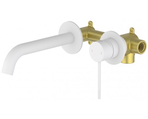 Timo 2372/16SM Saona Смеситель для раковины 180 мм, настен., на 2 отв., Комплект, белый матовый 2372/16SM