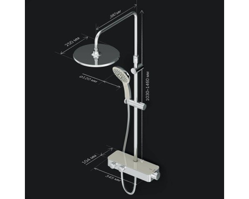 F0750A400 Душевая система ShowerSpot с термостатом F0750A400 Душевая система ShowerSpot с термостатом