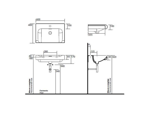 Kerasan Inka Project INKA Раковина 60х40 см, 1 отв., цвет: черный матовый. 341701, 341131*1 Kerasan Inka Project INKA Раковина 60х40 см, 1 отв., цвет: черный матовый. 341701, 341131*1