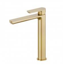 Newform Haka Смеситель для раковины, высокий, 1 отв., без донного клапана, цвет: PVD brushed gold. 72015.59.097