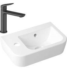 Комплект Рукомойник Lavinia Boho One 33310001L + Смеситель Wellsee ICON! for life 182302000 матовый черный