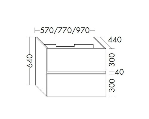 Burgbad Rocio Тумба 60см., подвесная, цвет: дуб/Silver. WYCX058F6228