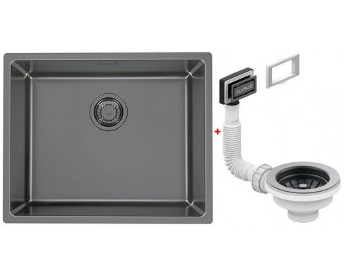 Alv 1121284 Kombino 50 Mon Ant Мойка F/S, r15, 1 чаша, 1 мм, SAT, 3½ 542х442х195 мм+выпуск шк 600 1121284