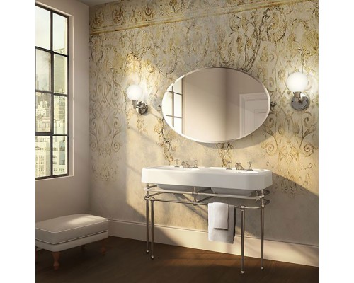 DevonDevon Crystal Memphis Консоль 123.8х55.7см, с двойной раковиной на 3 отв, плексигласс, напольный, цвет: глянцевый никель/плексигласс/белый. DEWDBLUES3FBI,  DDCRYMEMPHNK