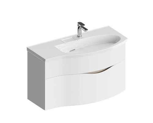 Kerama Marazzi Riva Тумба подвесная 100см, правая, с раковиной, цвет: белый матовый. RV.wb.100Rh,  RV.100Rh\WHT.M