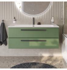Тумба с раковиной Cezares Eco Cer-N 120, фисташковый софт, раковина Eco 120, ручки матовые черные