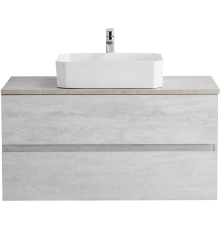 Тумба с раковиной Cezares Molveno 46 100 legno bianco, со столешницей marmo crema opaco