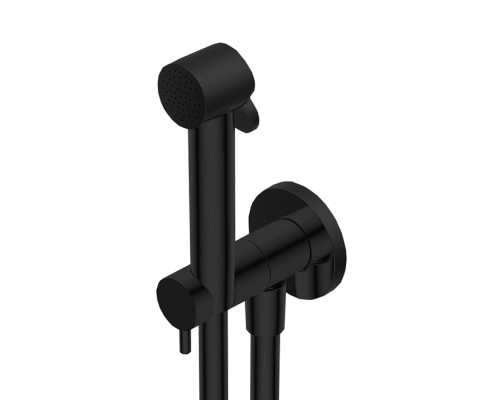 Ritmonio Diametro35 Гигиенический душ с лейкой из латуни, шлангом 800mm, с держателем и запорным краном, цвет: Brushed Black Chrome. 72J026BLX