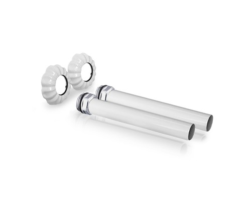 Комплект трубок SR Rubinetterie с наружной резьбой 1/2”, L 150 мм и отражатели 2 шт, цвет белый A497-1500VE15