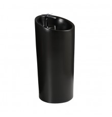 Раковина напольная Weltwasser SK санфаянс WW LEERBACH 45462 MT-BL 45 матовая черная, круглая, фаянс