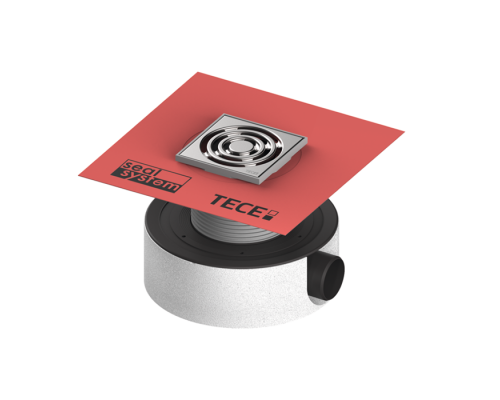 TECE Трап TECEdrainpoint низкий гориз. S114, со звукоизоляцией и предустановленной манжетой Seal System. 3601104