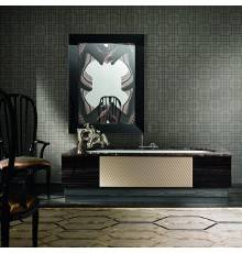 VITAGE milldue edition FOUR SEASONS Ванна 180х75 см, стальная, подача воды из водослива, в комплекте с сифоном, основанием и мраморным топом, отдельностоящая, цвет: Ebano/Emperador. 1902,  1600.412.779.98,  4402.B21