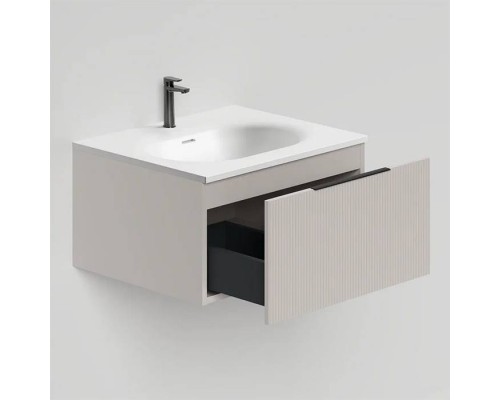 Salini Touch Тумба подвесная 60х50х32см., с раковиной, 1 ящик, верт. фрез., цвет: Grey. T600V1GON206