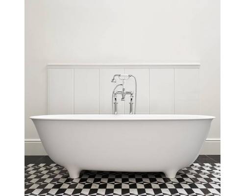 DevonDevon Dove Ванна отдельностоящая, 170.5х52,8х84.6 см, из White tec plus, на ножках, с донным клапаном, цвет: белый. DOVEFSG