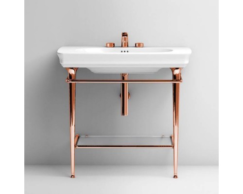 Artceram Civitas Металическая структура Quadra 70х40хh80,5см, полка стекло, напольная, цвет: розовое золото. CIA009 77 rosa oro