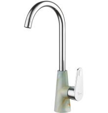 Смеситель для кухни Plstart PL4001-32 хром, серо-коричневый мрамор