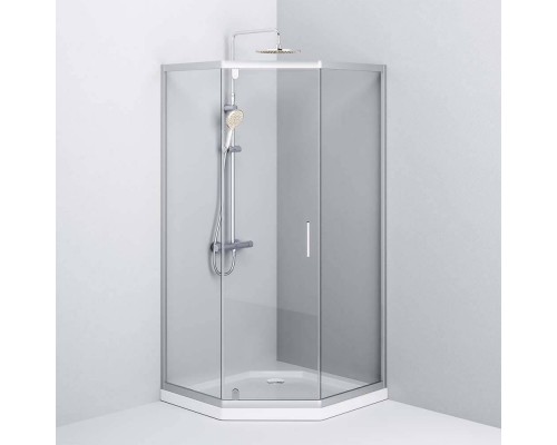 W90G-405-090MT Душевое ограждение 90x90 см, пятиугольное, без поддона