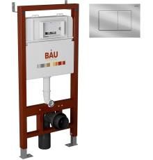 Система инсталляции для унитазов Bauedge Pro + Кнопка смыва Bauedge Stil хром