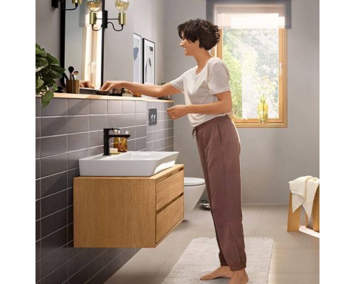Hansgrohe Rebris E Смеситель для раковины, 1 отв., с донным клапаном, цвет: черный матовый. 72557670 Hansgrohe Rebris E Смеситель для раковины, 1 отв., с донным клапаном, цвет: черный матовый. 72557670
