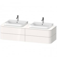 Duravit Happy D.2 Plus Тумба подвесная 160x55х40.8см, с 2 раковинами и 4 ящиками, цвет: белый глянцевый. 2318600000,  HP032HB2222,  HP4964B2222