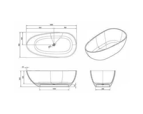 Knief EGG Shape Ванна отдельностоящая 170x85x54см., из полимерного материала, цвет: Marine blue # XXX. 70002XXX Knief EGG Shape Ванна отдельностоящая 170x85x54см., из полимерного материала, цвет: Marine blue # XXX. 70002XXX