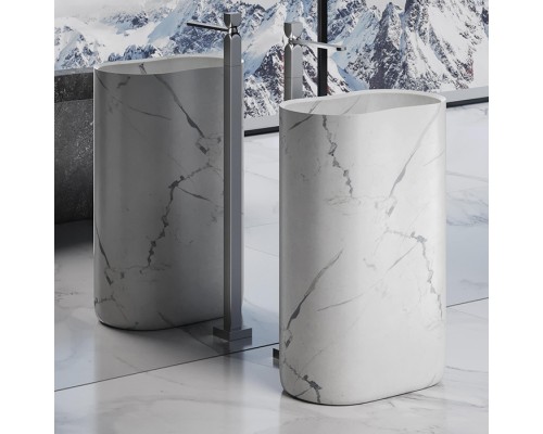 Dea Design Marble Torino Раковина 56.3х36.7х90см., напольная, без отв., мрамор, цвет: Statuario White. DD1541 560 SW Dea Design Marble Torino Раковина 56.3х36.7х90см., напольная, без отв., мрамор, цвет: Statuario White. DD1541 560 SW