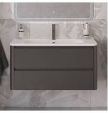 Тумба с раковиной Cezares Relax 100 оружейная сталь, раковина Cezares CZR-1000/480-LV-MR-NV